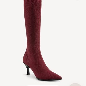 Chic Burgundy Heeled Women's Boots